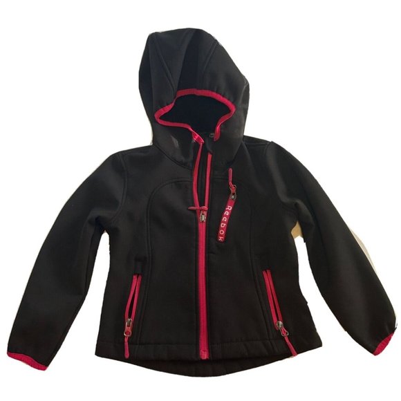 Reebok Other - REEBOK Girls Black with Fuchsia Pink Ski Snow Jacket Hooded Zip Size 4T